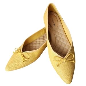 Birdies The Starling Yellow Woven Pointed Toe‎ Flats Women's Size 9.5